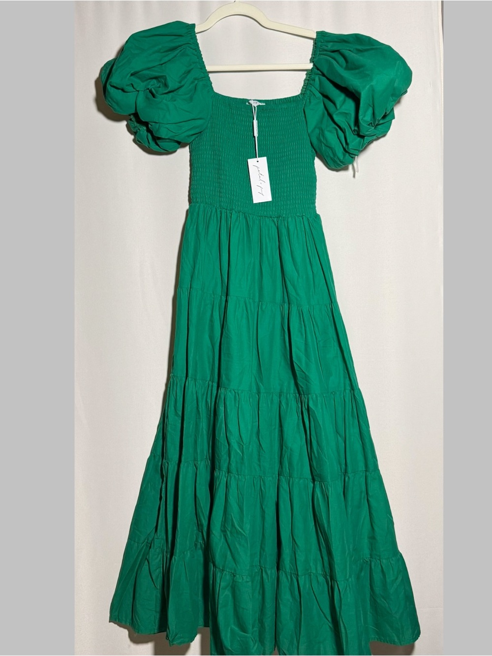 Petal & Pup Emerald Green Puff-Sleeve Maxi Dress